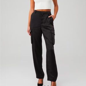 Good American Satin Cargo Pants